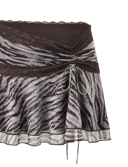 VIRA MINI SKIRT - NEUTRAL ZEBRA