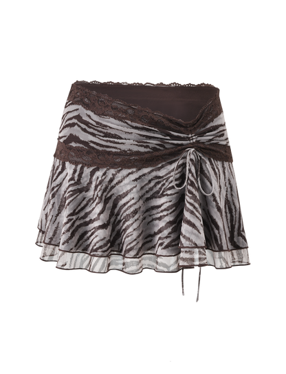 VIRA MINI SKIRT - NEUTRAL ZEBRA