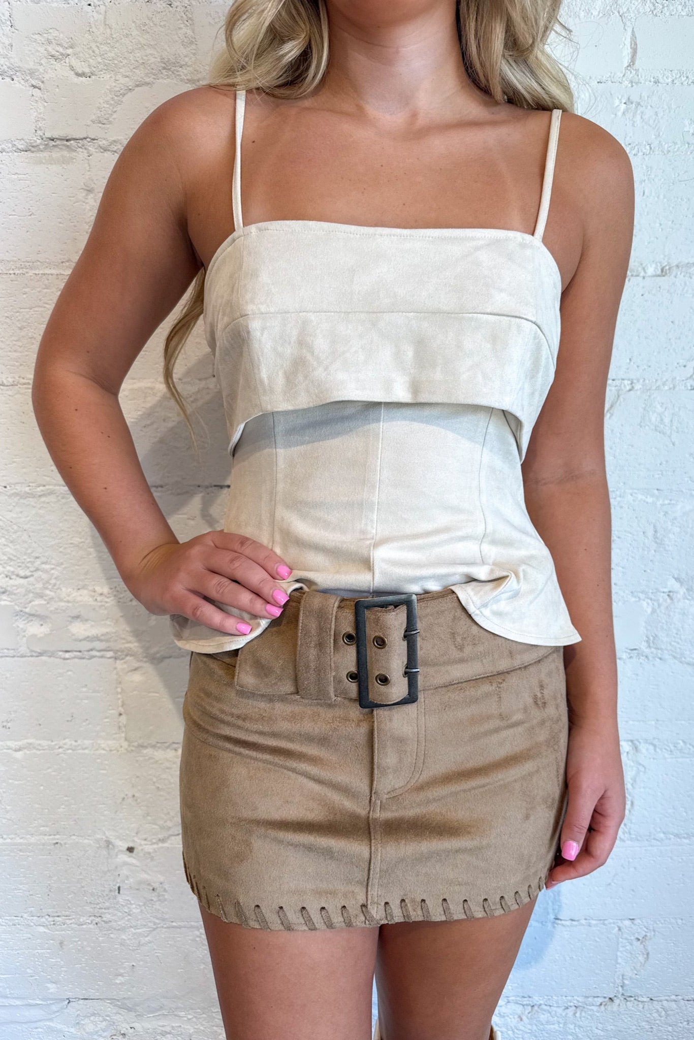 Jessie Suede Skirt