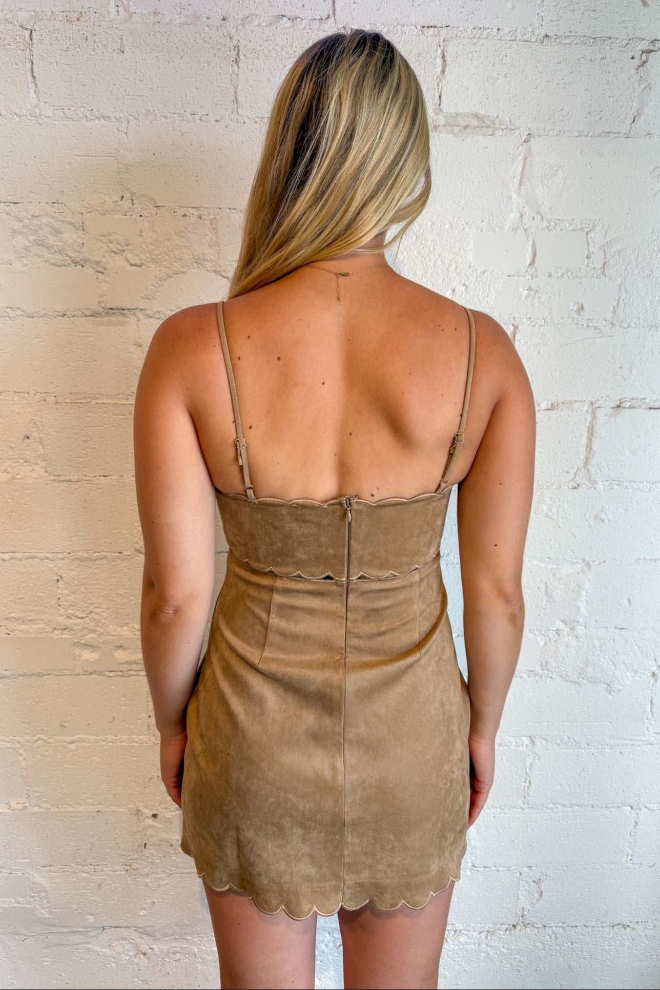 Moonstone Scallop Mini Dress