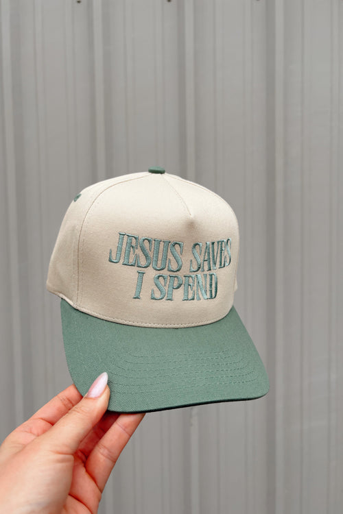 Jesus Saves I Spend Baseball Hat