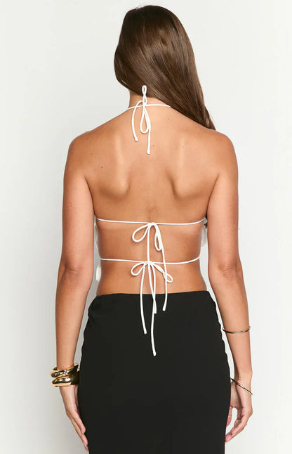 Uma White Crop Top