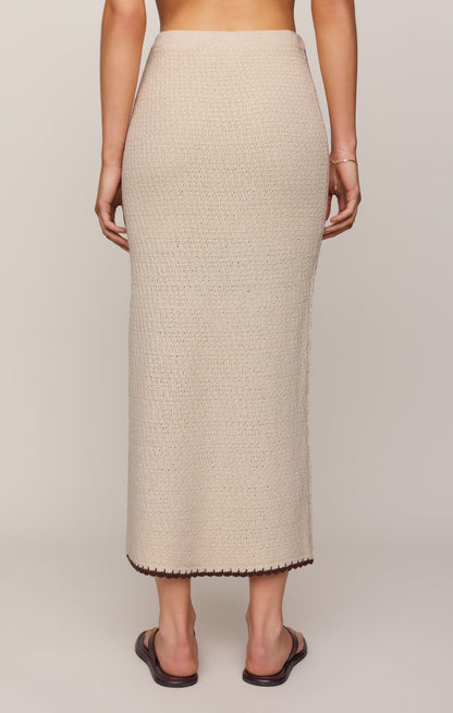 Yessenia Whipstitch Midi Skirt