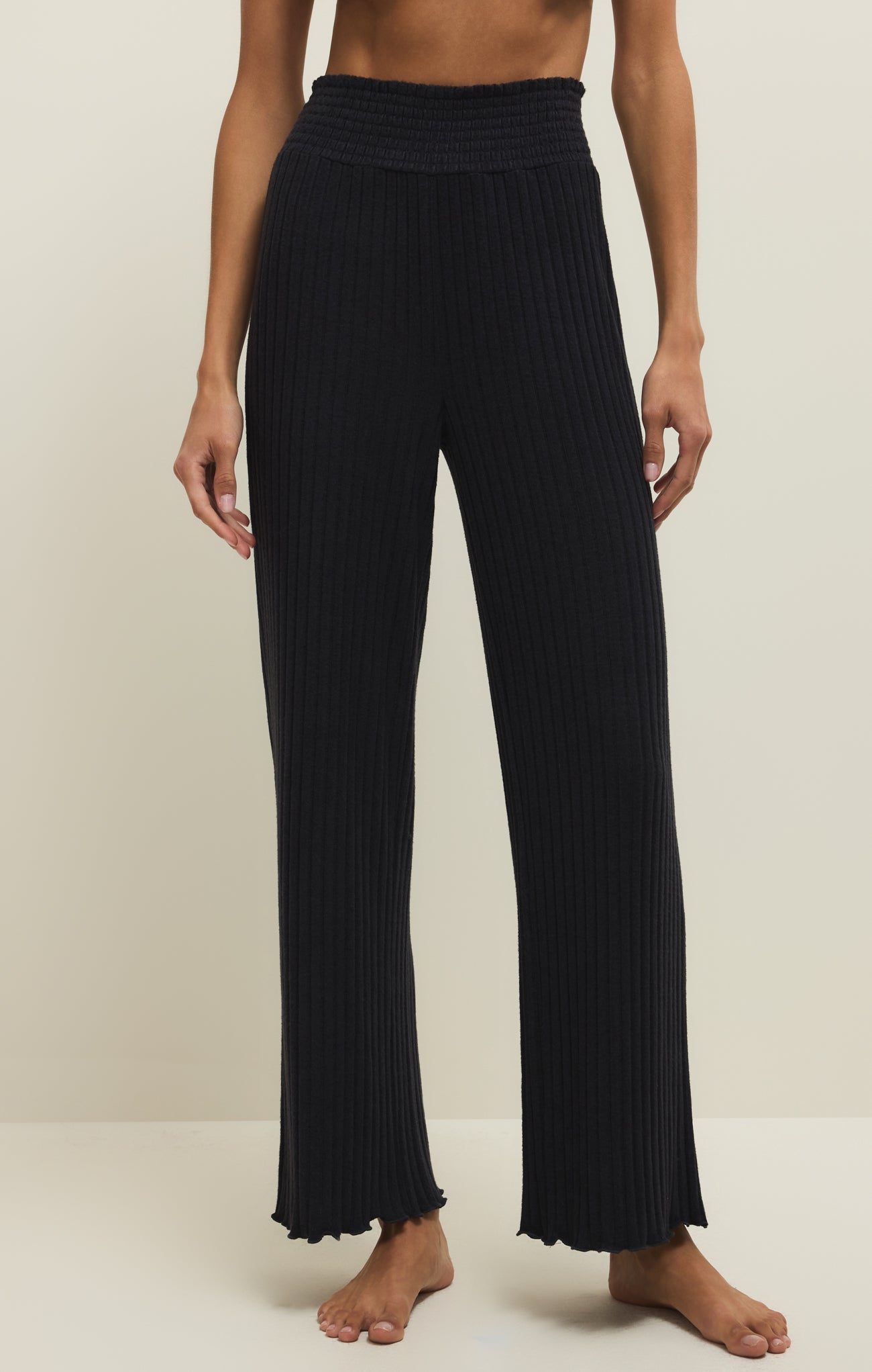 Dawn Smocked Silky Rib Pant