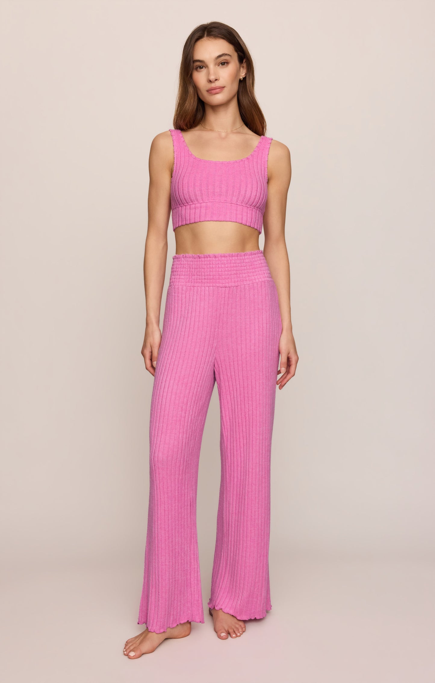 Dawn Smocked Silky Rib Pant
