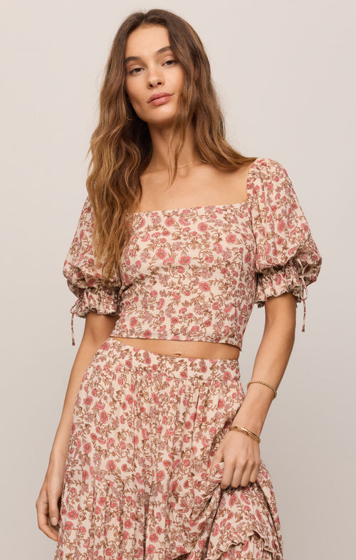 Moira Floral Cropped Top