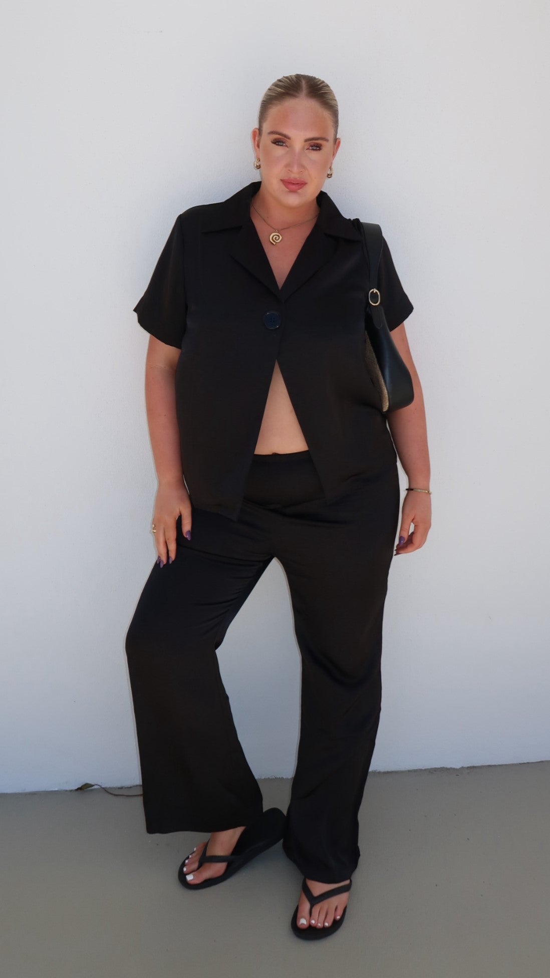Imogen Button Shirt - Black
