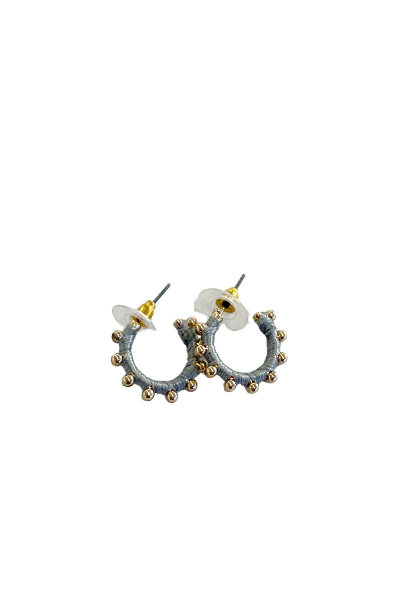 Grey and Gold Mini Hoops