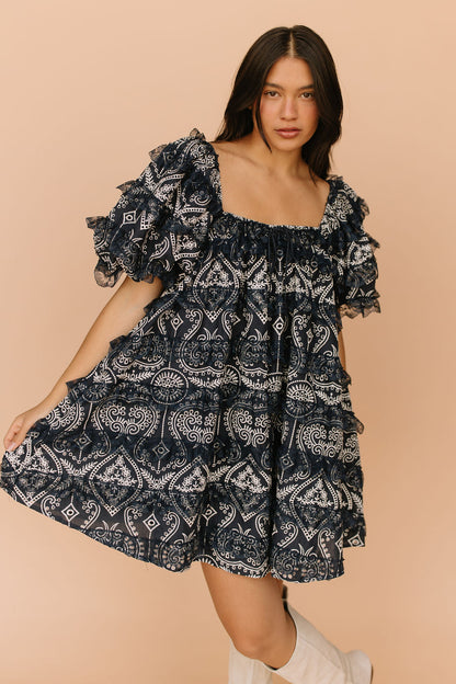 FINAL SALE - Creme Brulace Dress in Navy