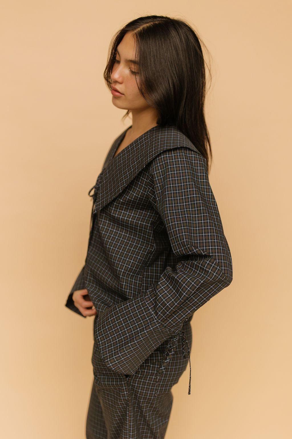FINAL SALE - Mara Checkered Top in Midnight