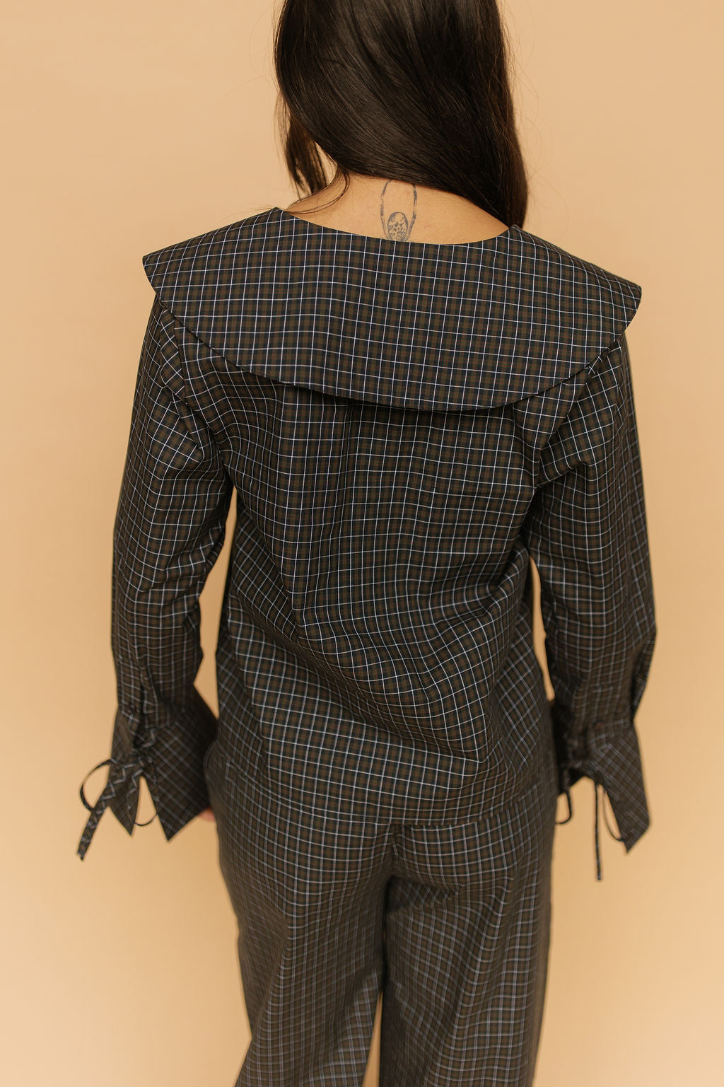 FINAL SALE - Mara Checkered Top in Midnight