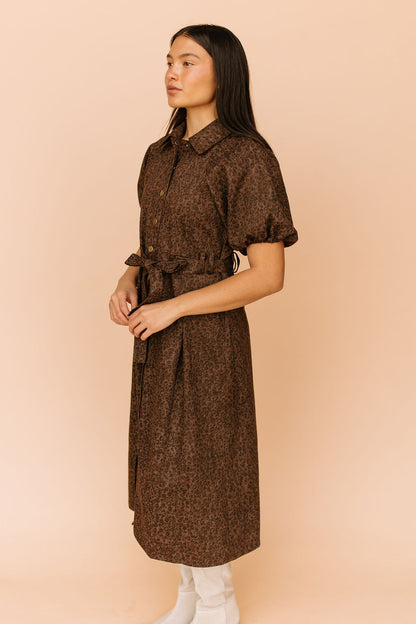 Roxana Leopard Denim Dress