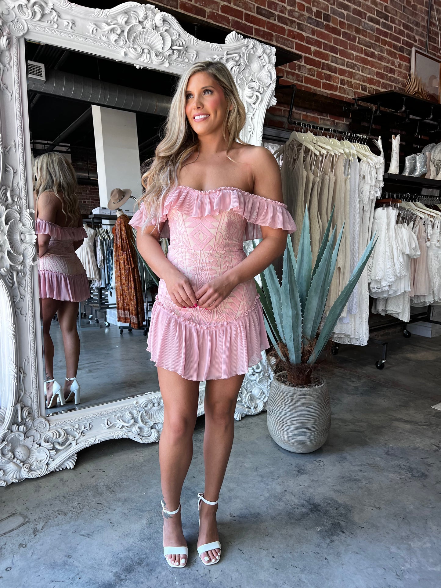 Hope Mini Dress (Blush) FINAL SALE