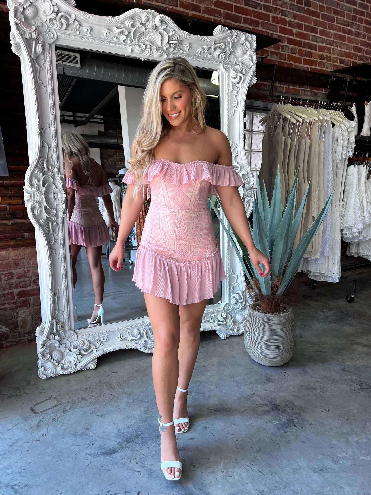Hope Mini Dress (Blush) FINAL SALE