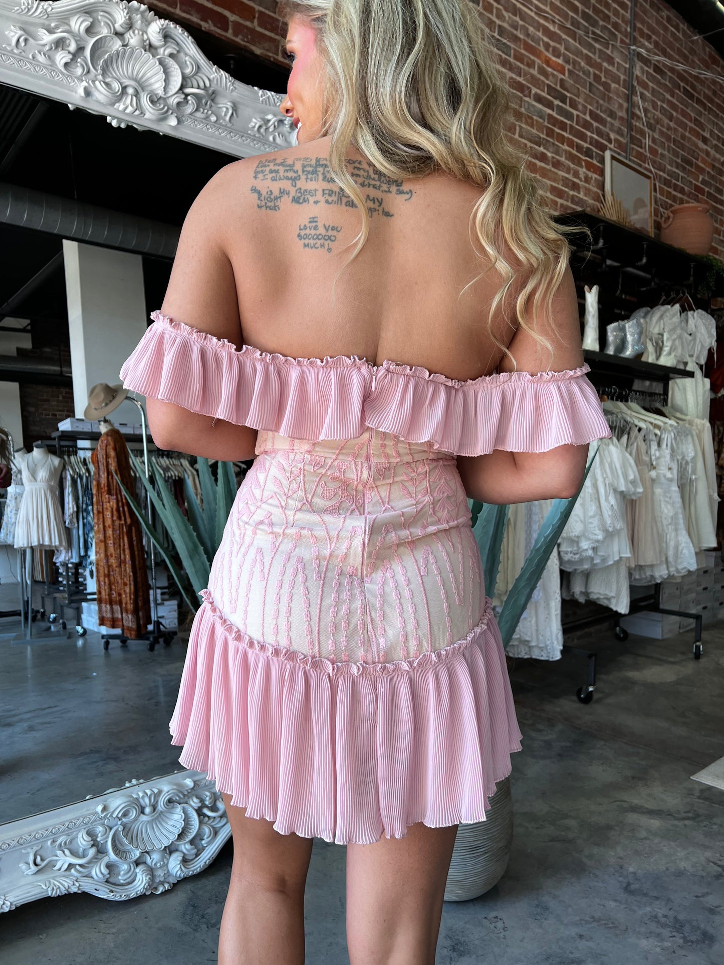 Hope Mini Dress (Blush) FINAL SALE