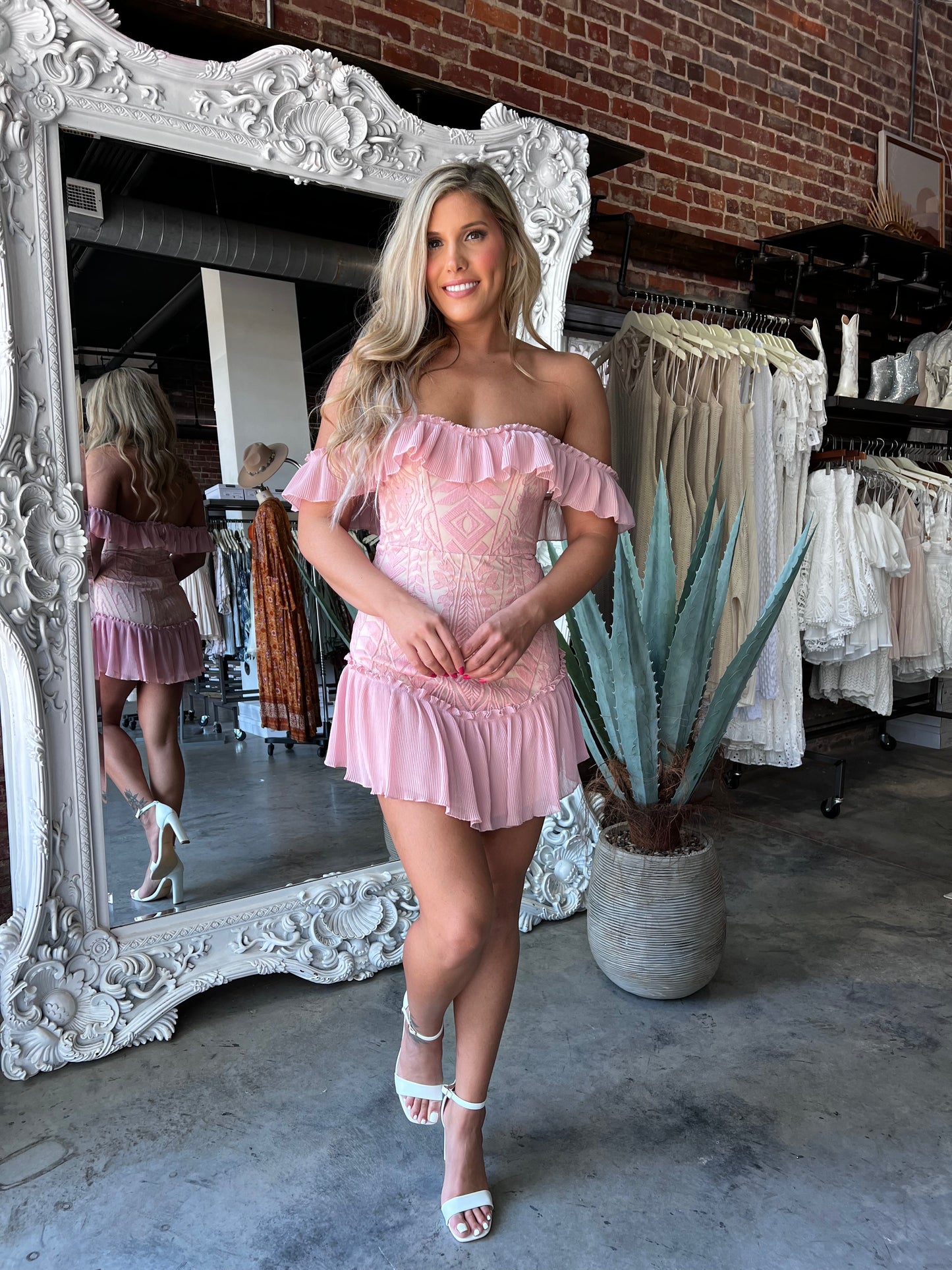 Hope Mini Dress (Blush) FINAL SALE