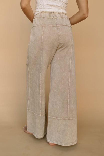 Milo Lounge Pants in Oatmeal Acid Wash