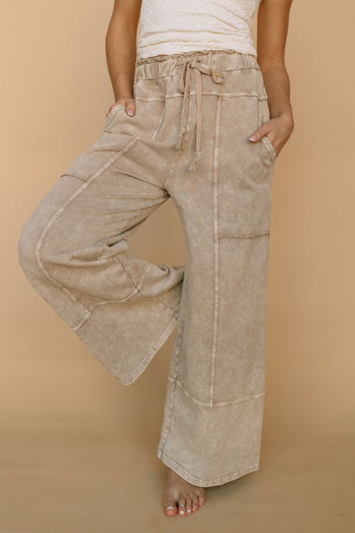 Milo Lounge Pants in Oatmeal Acid Wash