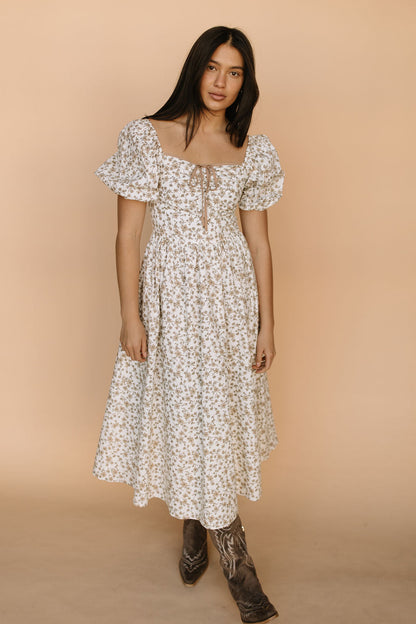 Venice Floral Midi in Cream