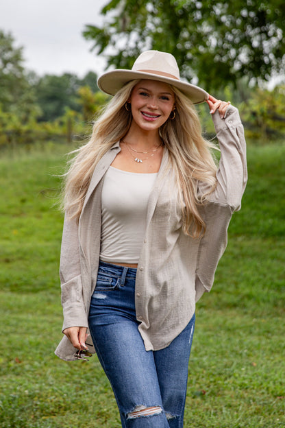 Allison Oversized Button-Up Blouse