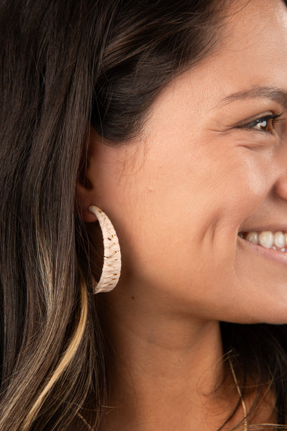 Eliana Gold Straw Hoop Earrings