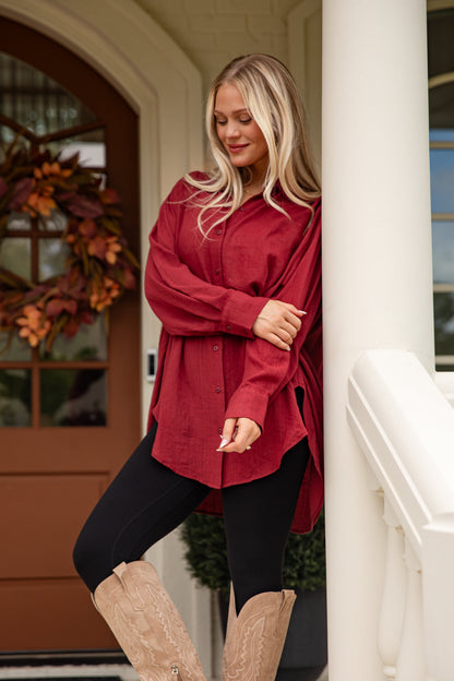 Allison Oversized Button-Up Blouse