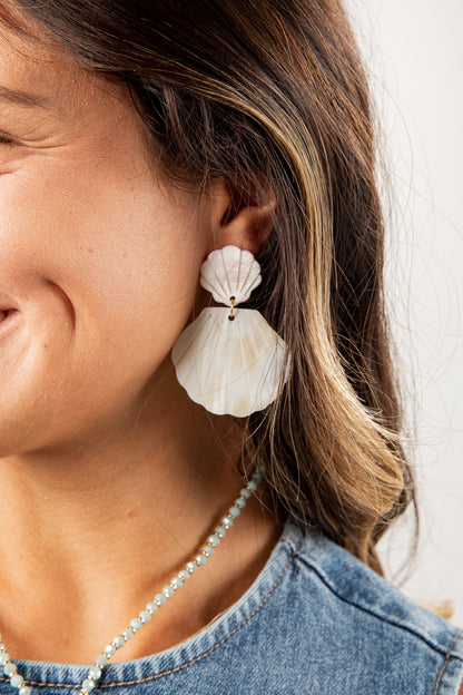 Cora Gold Seashell Drop Earrings