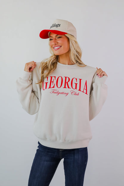 Beige Georgia Tailgating Club Sweatshirt