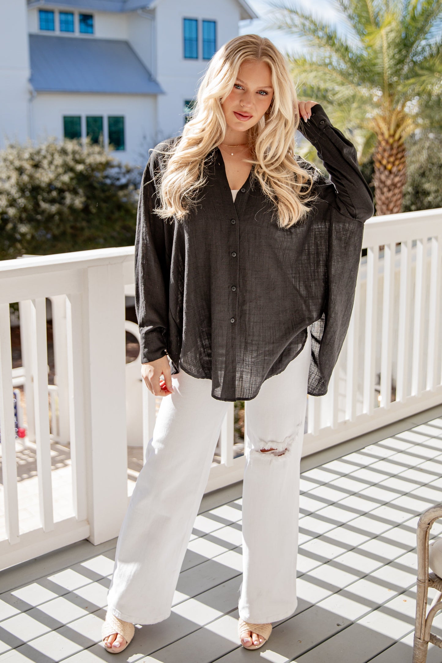 Allison Oversized Button-Up Blouse