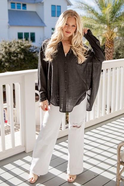Allison Oversized Button-Up Blouse