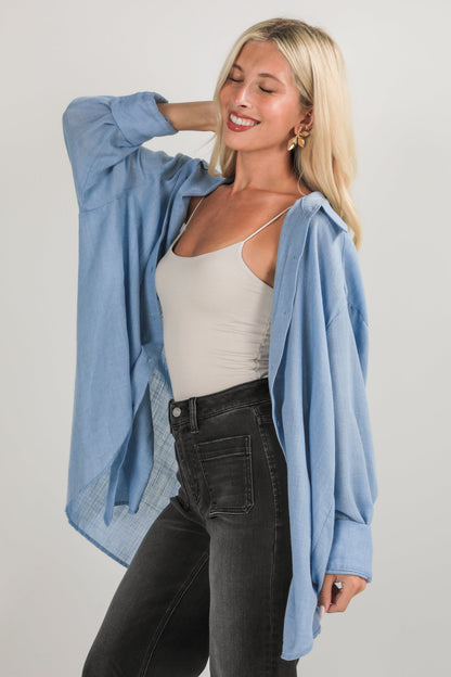Allison Oversized Button-Up Blouse