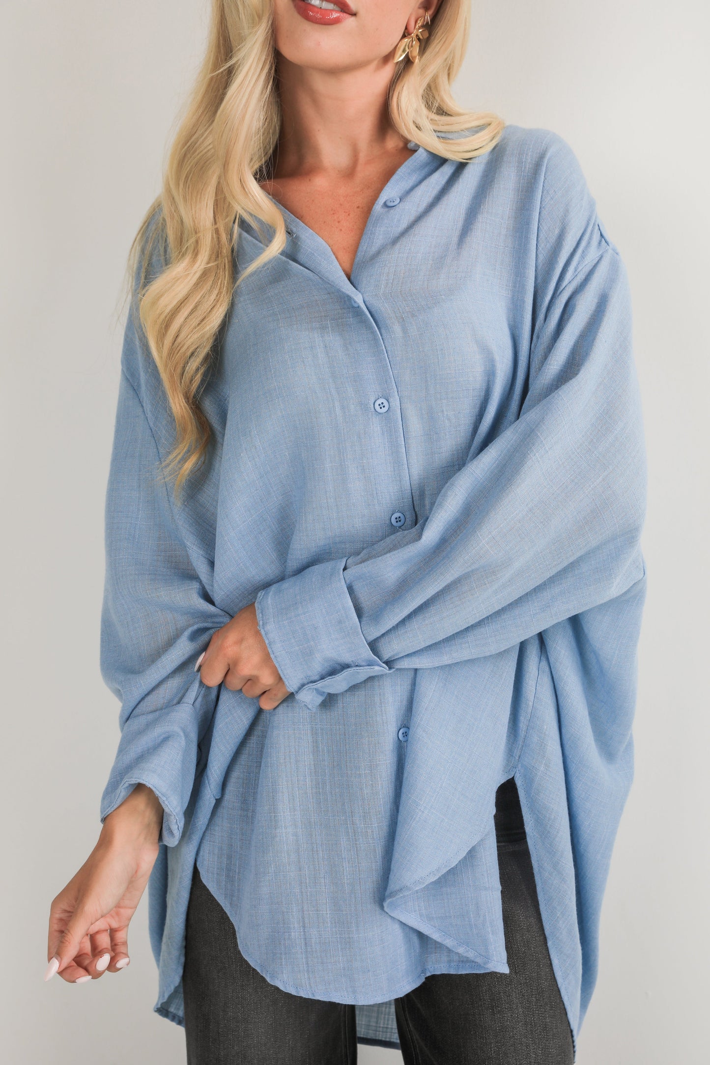 Allison Oversized Button-Up Blouse