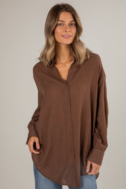 Allison Oversized Button-Up Blouse