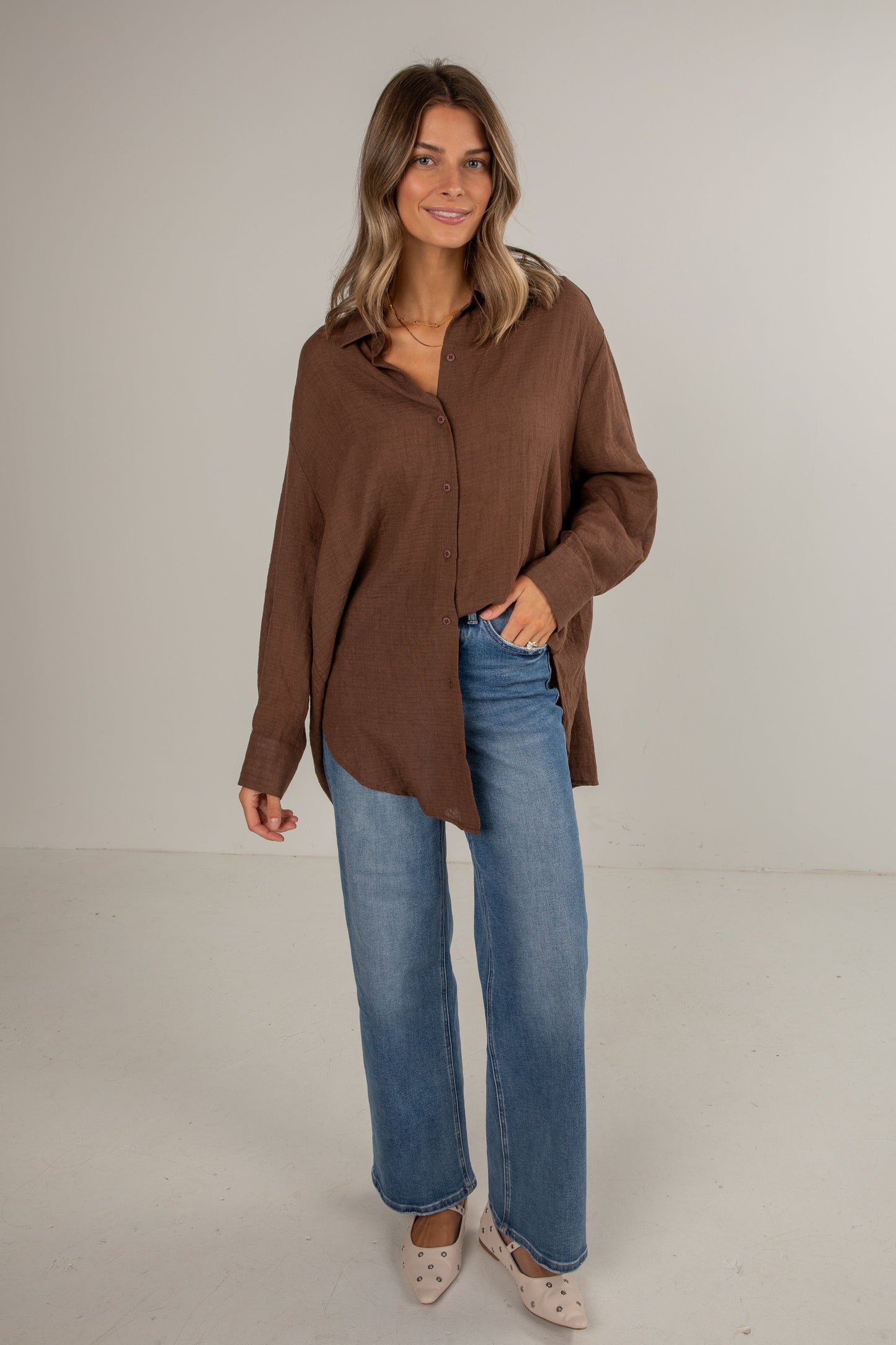 Allison Oversized Button-Up Blouse