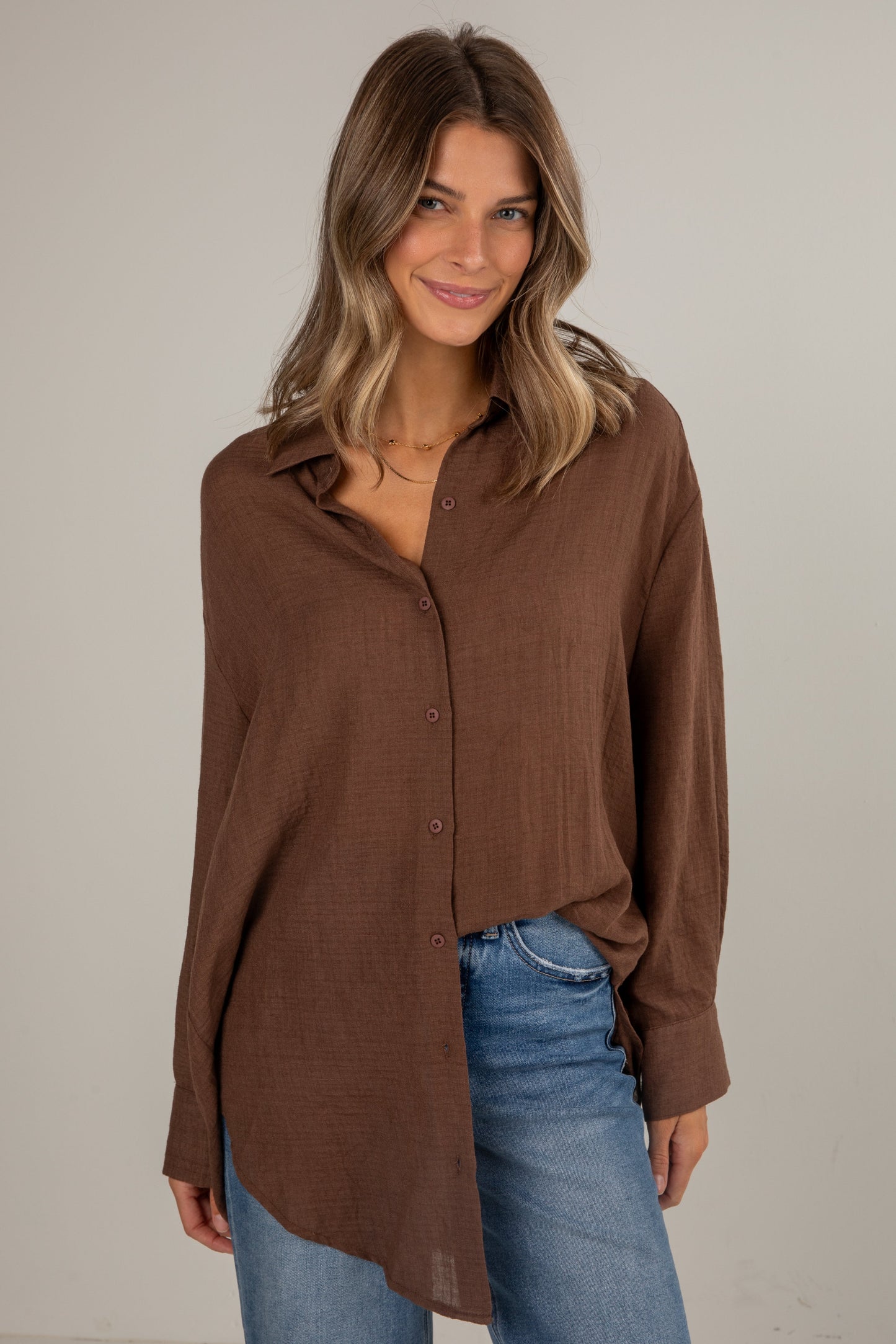 Allison Oversized Button-Up Blouse
