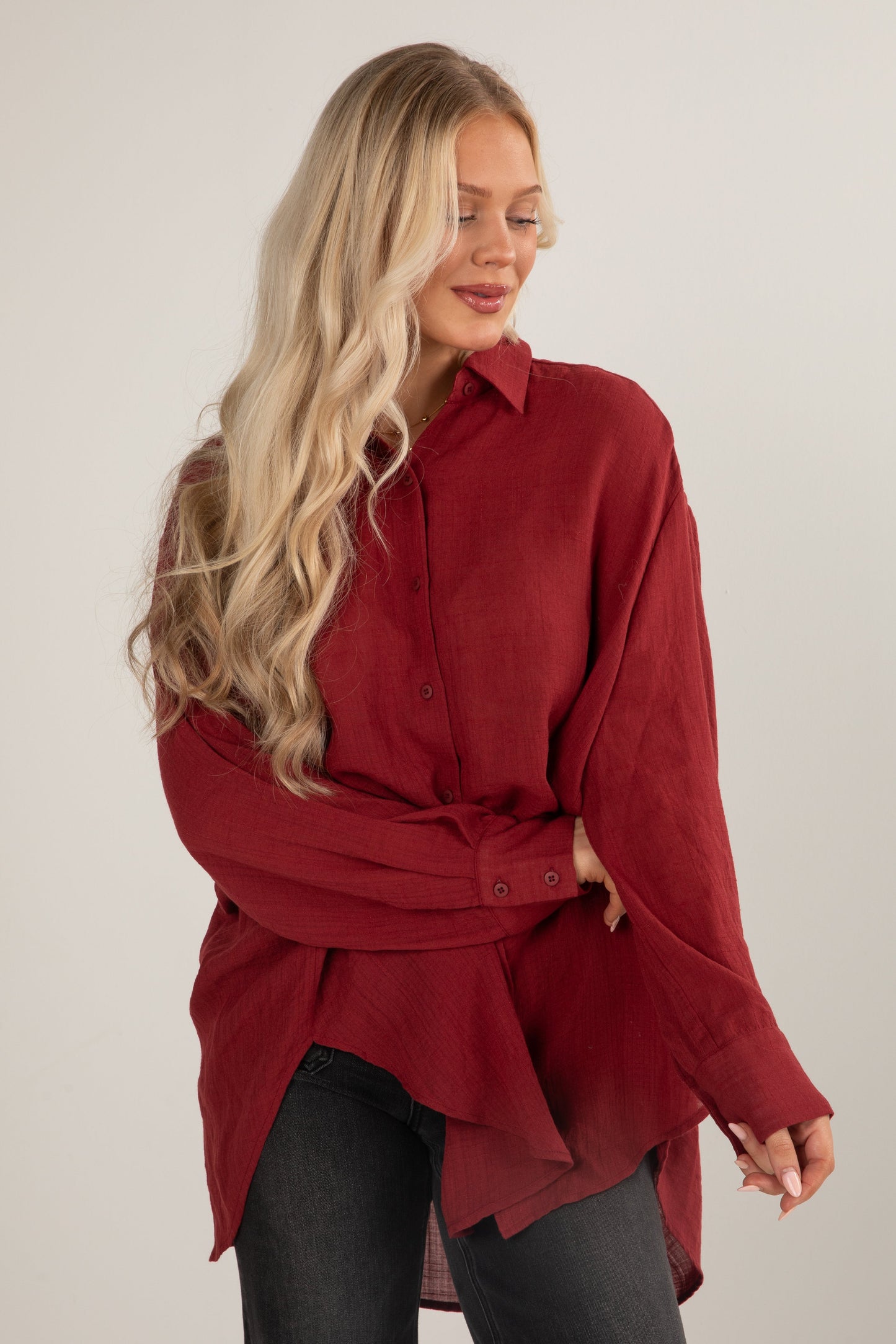 Allison Oversized Button-Up Blouse