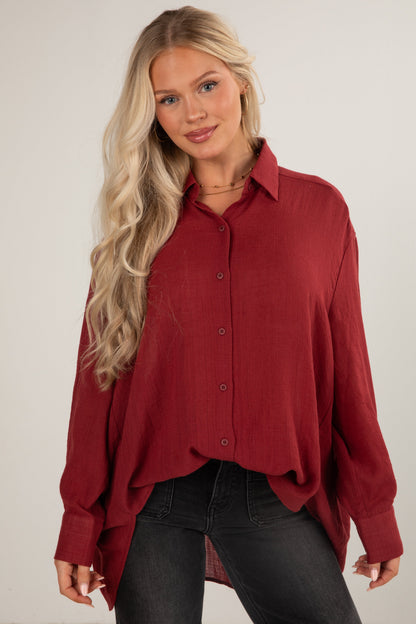 Allison Oversized Button-Up Blouse