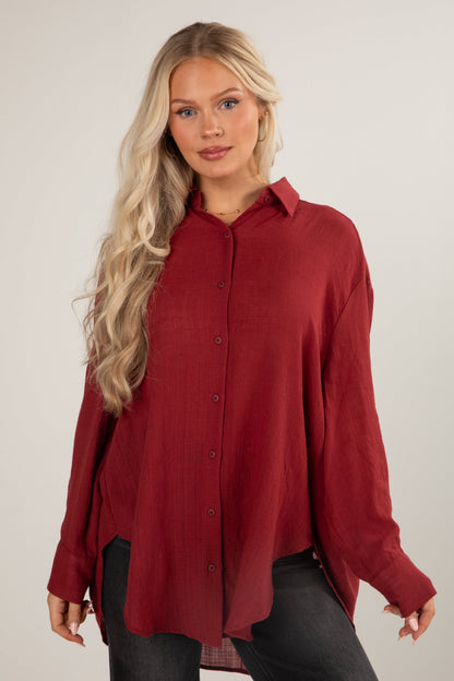 Allison Oversized Button-Up Blouse