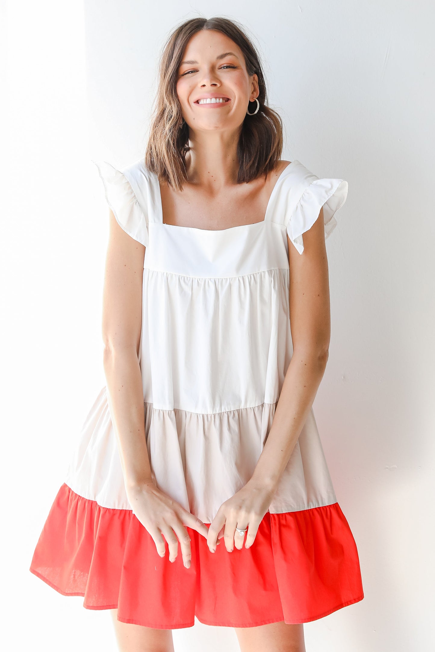 Best Memories Tiered Color Block Mini Dress