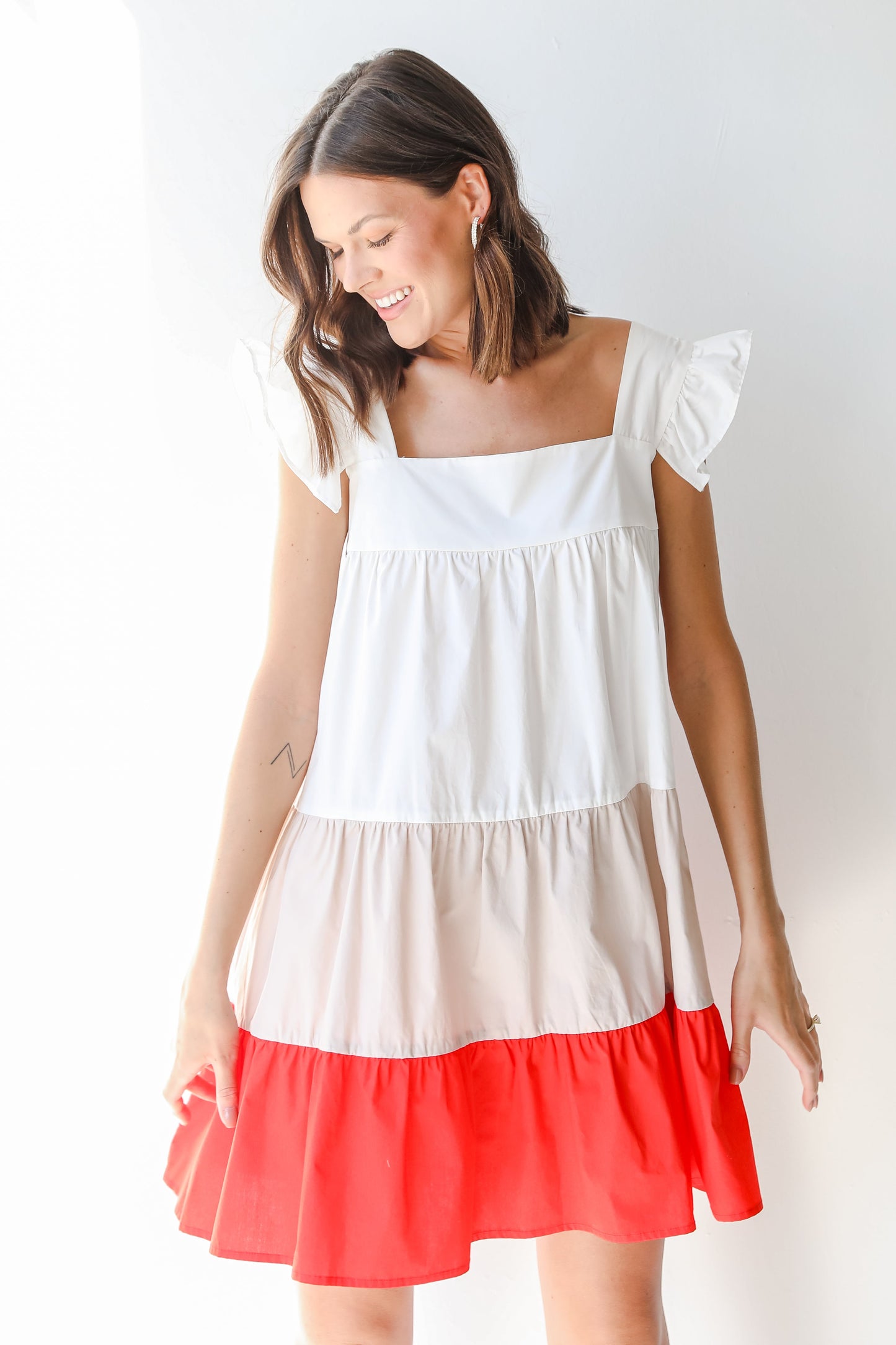 Best Memories Tiered Color Block Mini Dress
