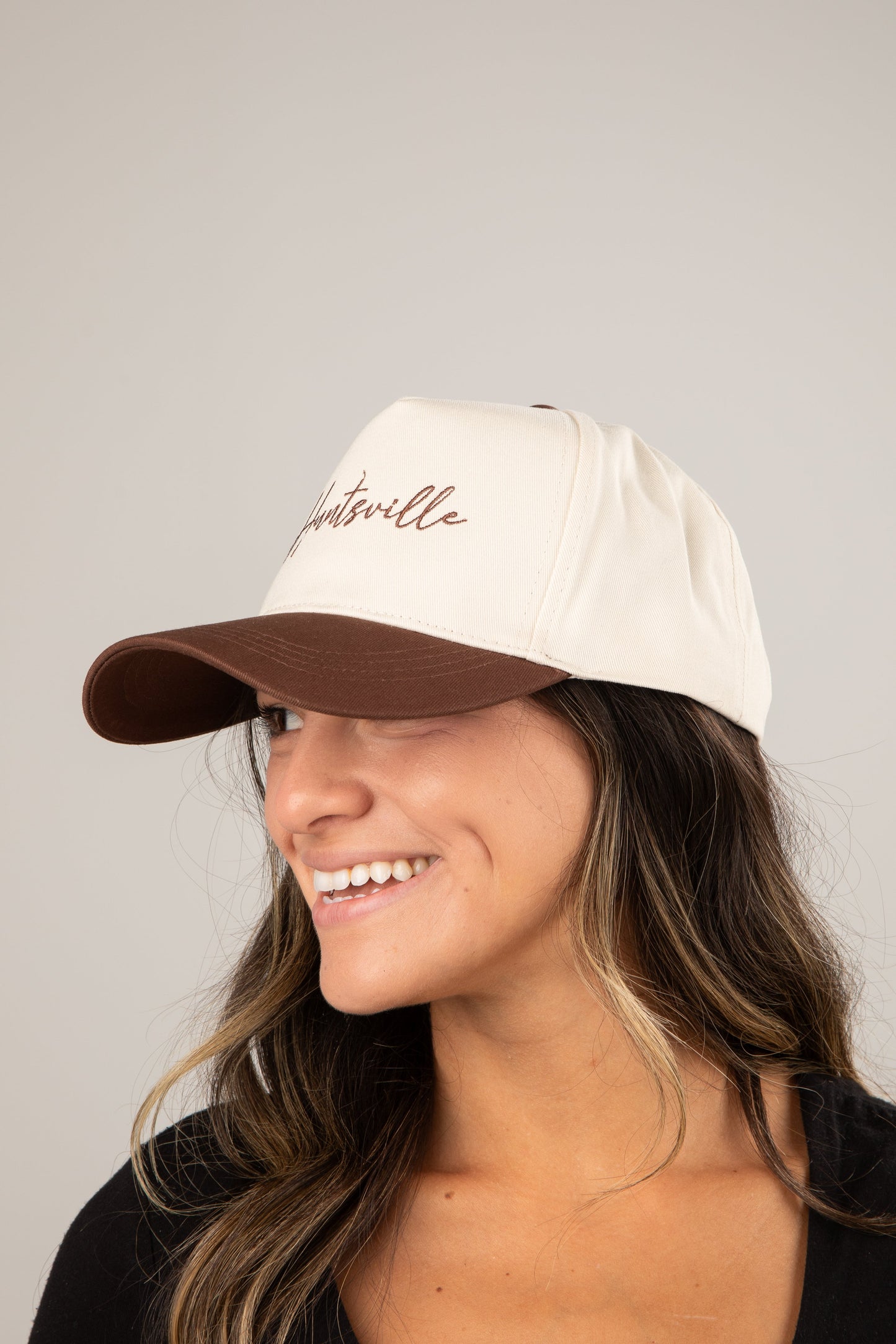 Brown Huntsville Script Embroidered Hat
