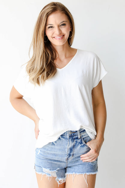 Bring The Heat Distressed Denim Shorts