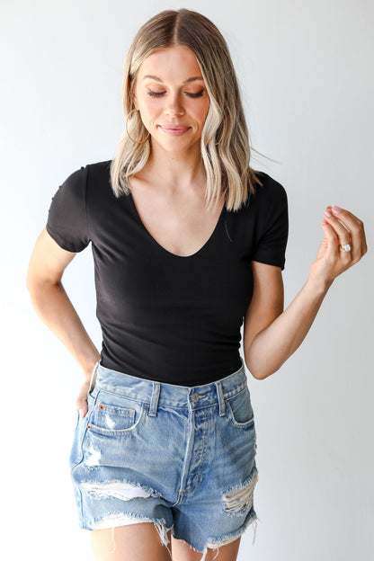 Don't You Know Distressed Denim Shorts