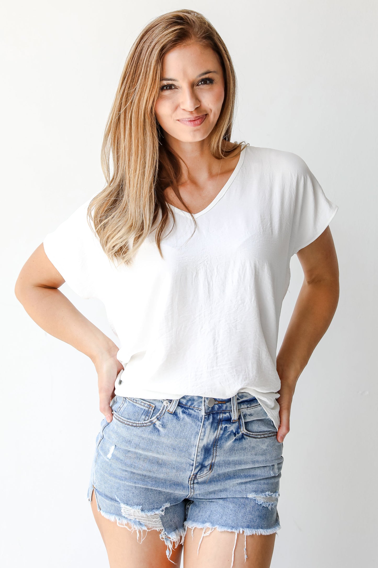 Bring The Heat Distressed Denim Shorts