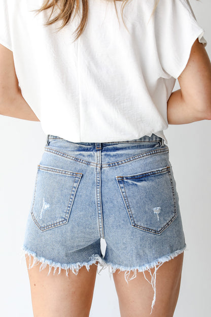 Bring The Heat Distressed Denim Shorts