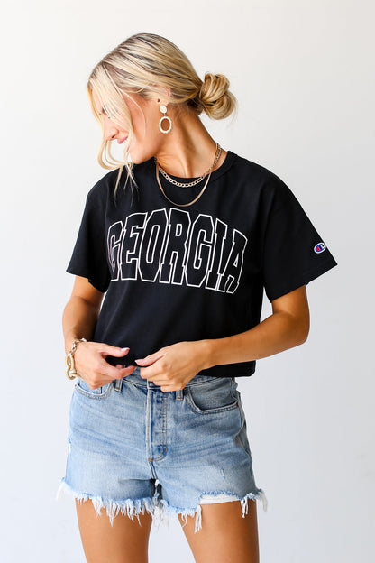 Black Georgia Cropped Tee