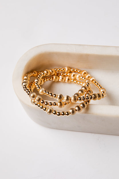 Brynn Gold Beaded Bracelet Set