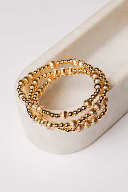 Brynn Gold Beaded Bracelet Set