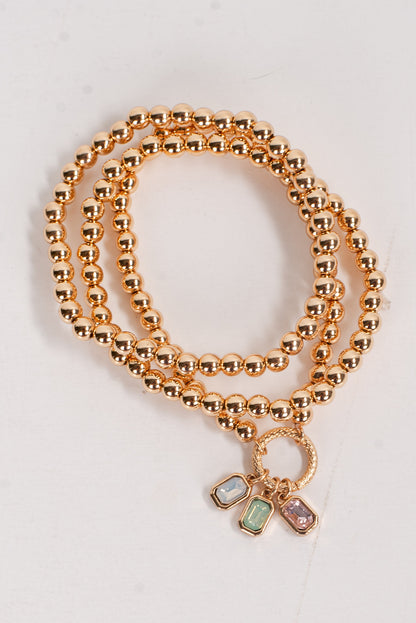 Annie Gold Beaded Bracelet Set