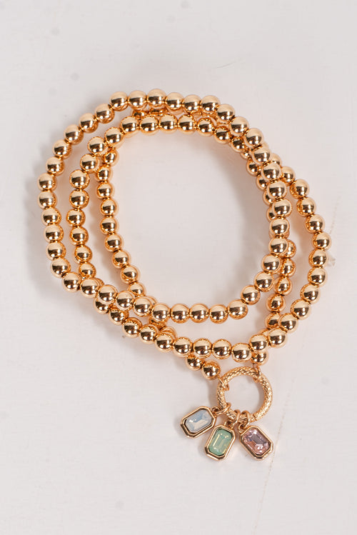 Annie Gold Beaded Bracelet Set